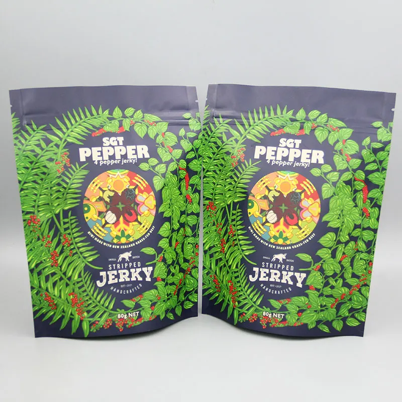 Wholesale Beef Jerky Small Packs Custom Ziplock Beef Jerky Packaging Bag With Logo