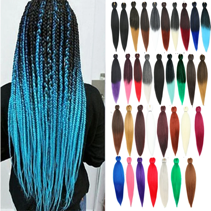 Synthetic Ombre Yaki Easy Braids Hair Jumbo Braiding Hair Extensions Pre Stretched for Women