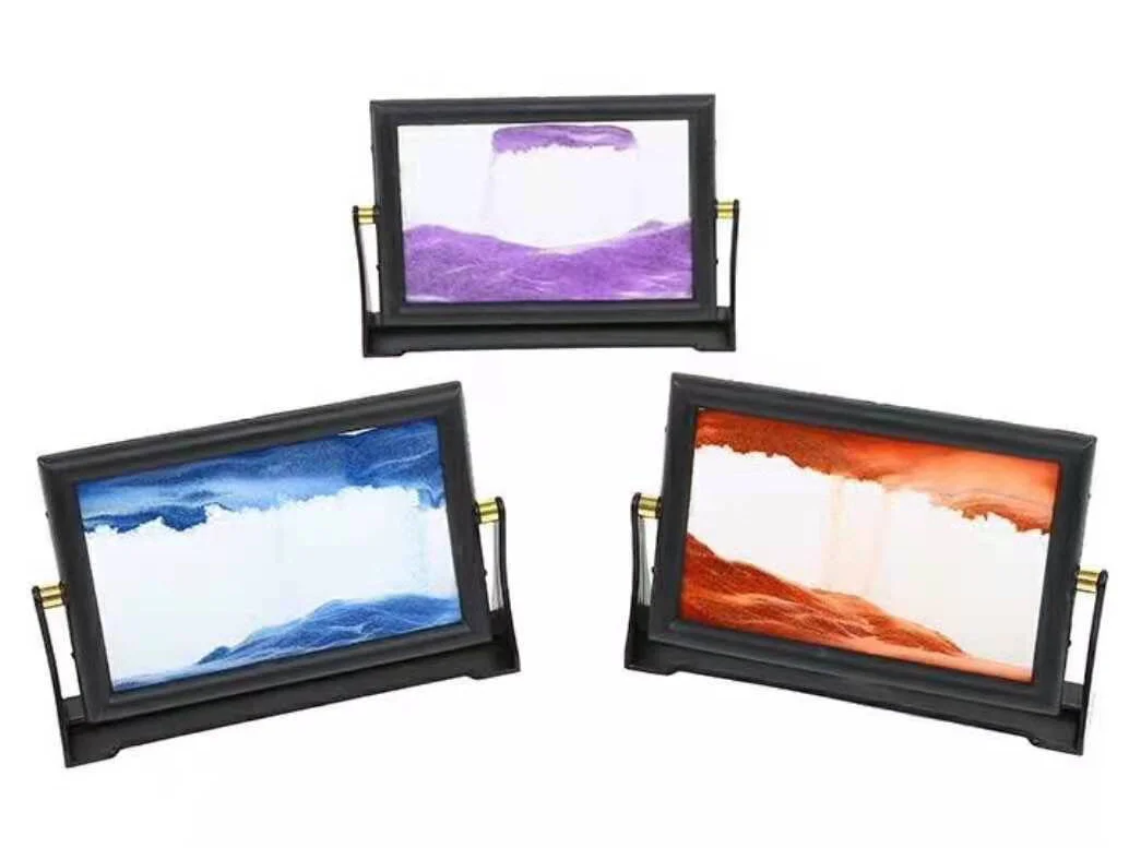Creative Home Decoration Glass Craft  3D Dynamic Fluid Moving Sand Scenes Landscape Art in Motion Picture