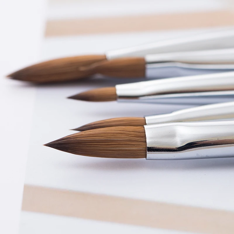 Кисть для ногтей с логотипом Германии 100% чистые колинские волосы Акриловая кисть дизайна