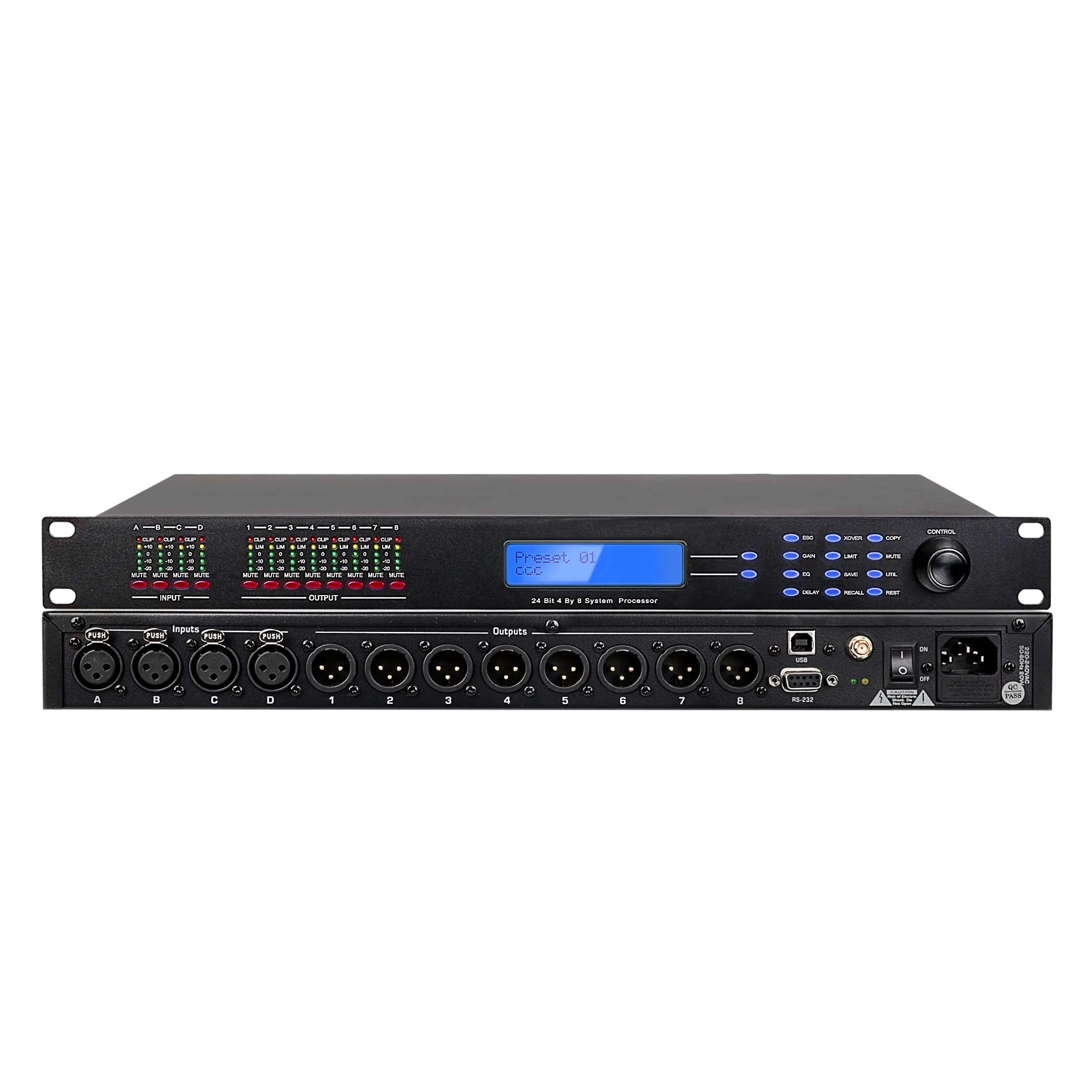 Hot Selling DSP480 Profession 4 Input 8 Output Intelligent Digital Effector Audio Processor For Stage
