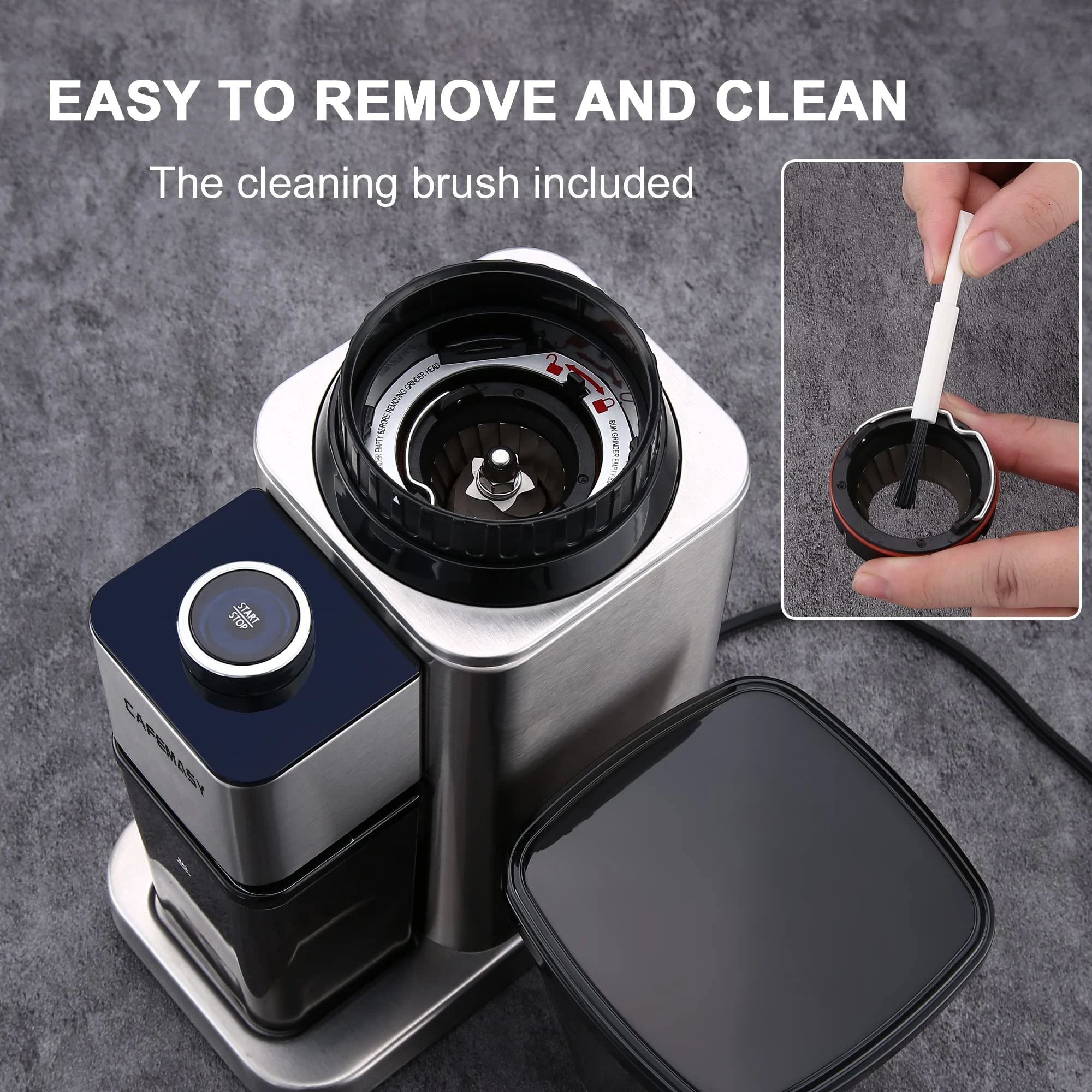 Conical Burr Espresso Coffee Grinder with 24 Grind Settings stainless steel electric coffee beans grinder burr For 2-12 Cups