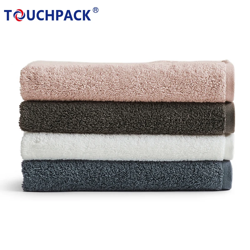 Custom Logo 100% Cotton Luxury Hotel Plain Weave Face Cloth Hand Bath Towel