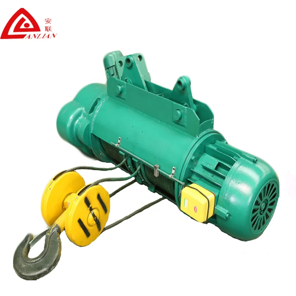 CD Monorail Movable Electric Hoist 5 ton Electric Wire Rope Hoist With Trolley