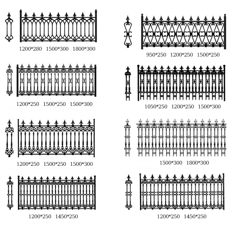 Black Powder Wrought Iron Security Fence Panel Heat Treated 3D Model Metal Frame