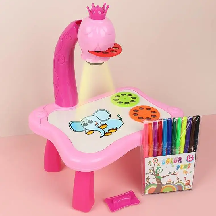  2021 New design multi-functional intelligent projection graffiti drawing table toys for