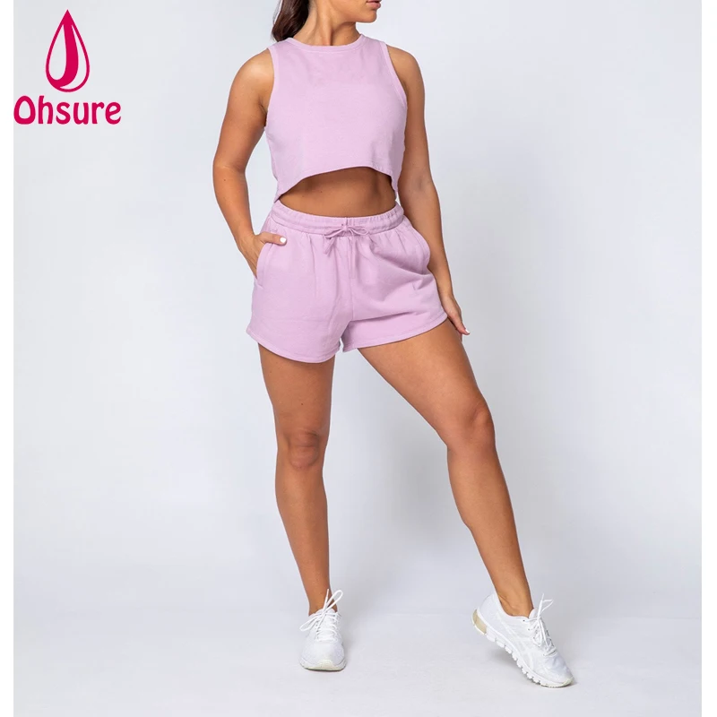 Gym apparel women sports crop top cotton cutoffs running singlets cropped singlet fitness tank top