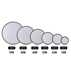 Easy Install Flush Mount White Black Round Panel Lamp Kitchen Bedroom Hallway Dimmable 18W 24W 36W LED Ultra Thin Ceiling Light