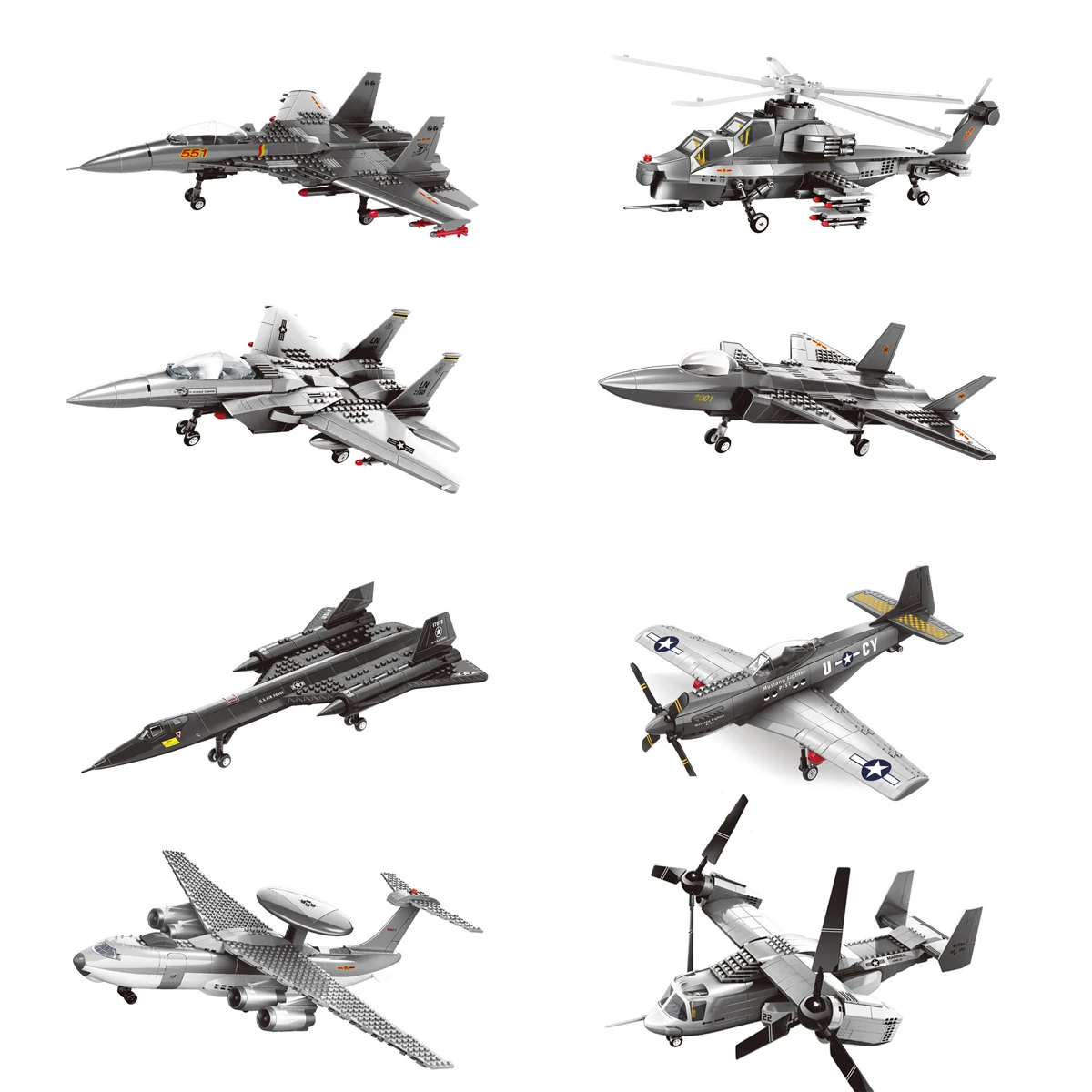 Military Series Carrier-based Fighter Assembly MOC Airplane Model Toys Military Aircraft Fighter Gunship building blocks bricks
