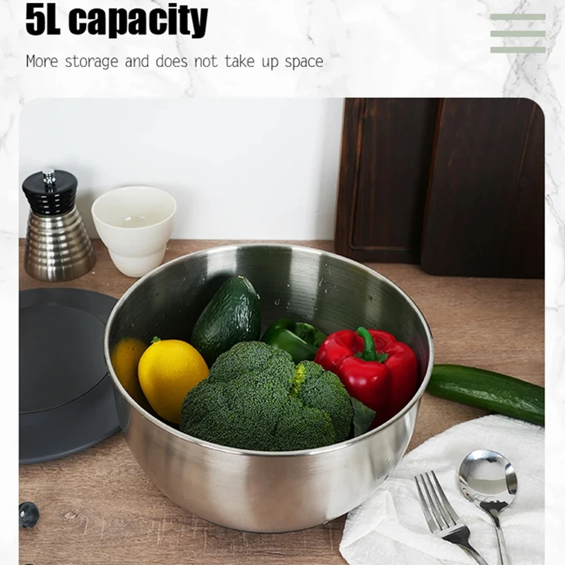 Multifunctional Kitchen 5 Blades Salad Mixer Stainless Steel Salad Spinner Slicer Fruit and Vegetable Chopper Slicer Rotate Tool