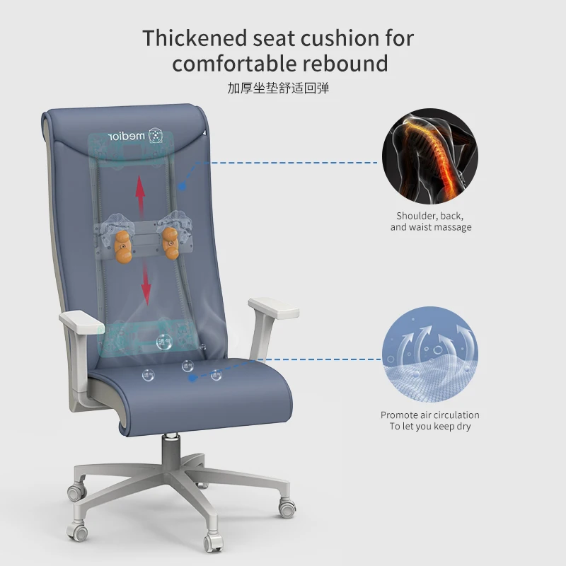 Home Leather Executive Swivel Gamer Chair Lifting Rotatable Office Chair Leather Massage Electric Strength Factory Massage Chair