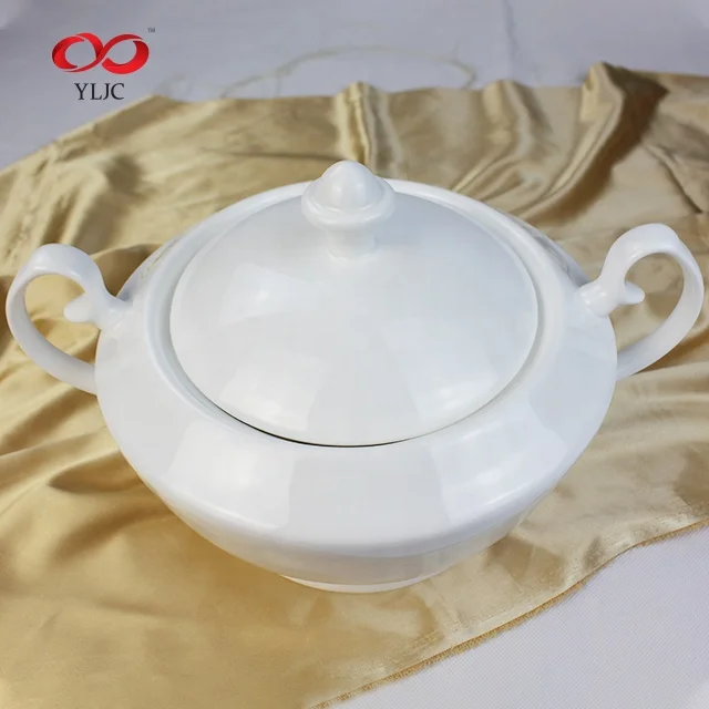 
Factory wholesale ceramic white porcelain soup tureen 