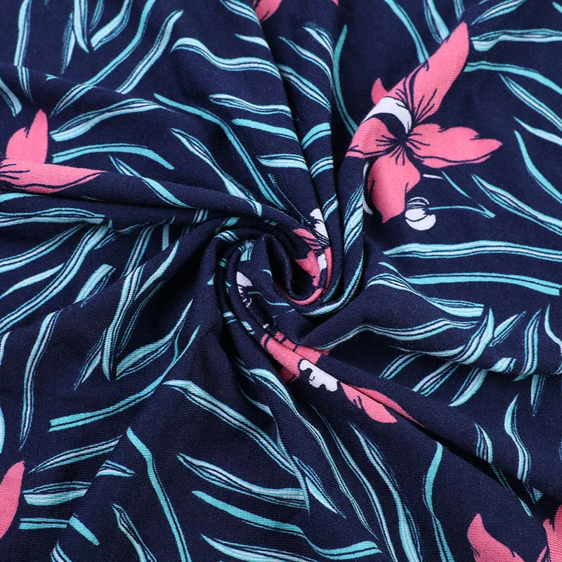 Whoselase 40s  Rayon Elastic Printed Sweatcloth Tight  Dress Fabric  Rayon Knitted Underwear T-shirt Frame Fabric