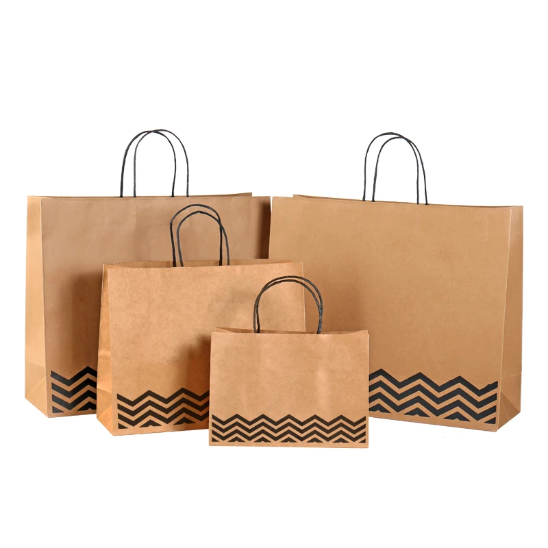 Custom Kraft Paper Gift Bag Luxury Clothing And Shoes Shopping Packaging Bags With Twisted Handle