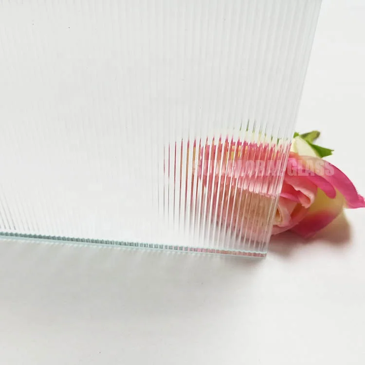 4mm 6mm 8mm fluted reeded ribbed pattern tempered toughened decorative glass partition wall panel