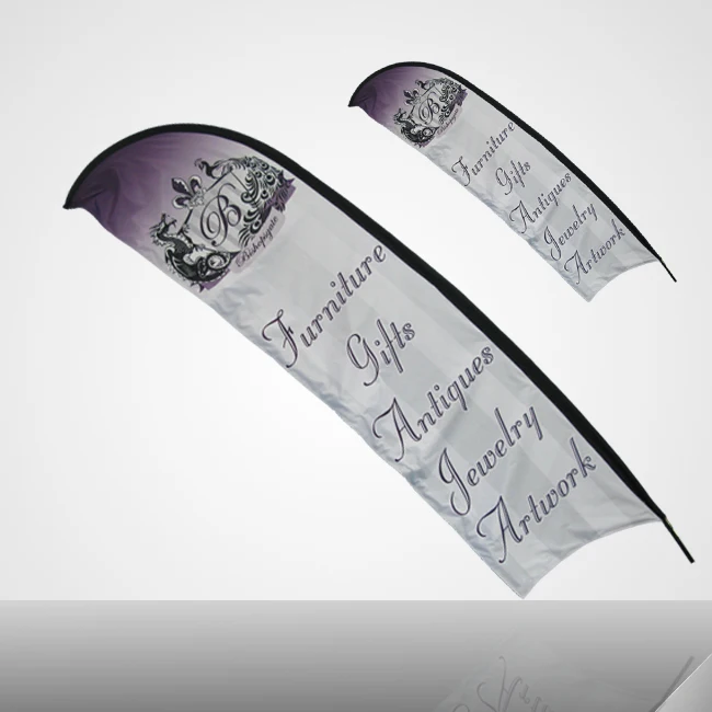 Teardrop Flying Banner Beach Flagpole Swooper Custom Printed Feather Flag with Spike Base for sale