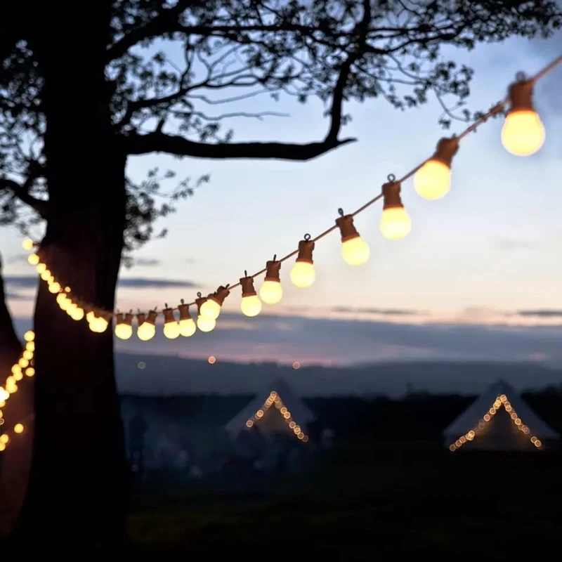 Remote Control G50 Plastic Bulb GRB LED String Lights 16 Million Colors With 100-250V AC 12W Power Adaptor