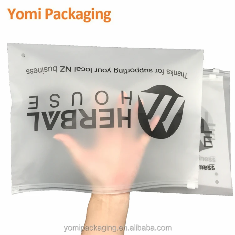 Wholesale Custom Logo Frosted Plastic Bag Clothes Zip Lock Self Sealing Bag Clothing Packaging Frosted Zipper Bags With Logo