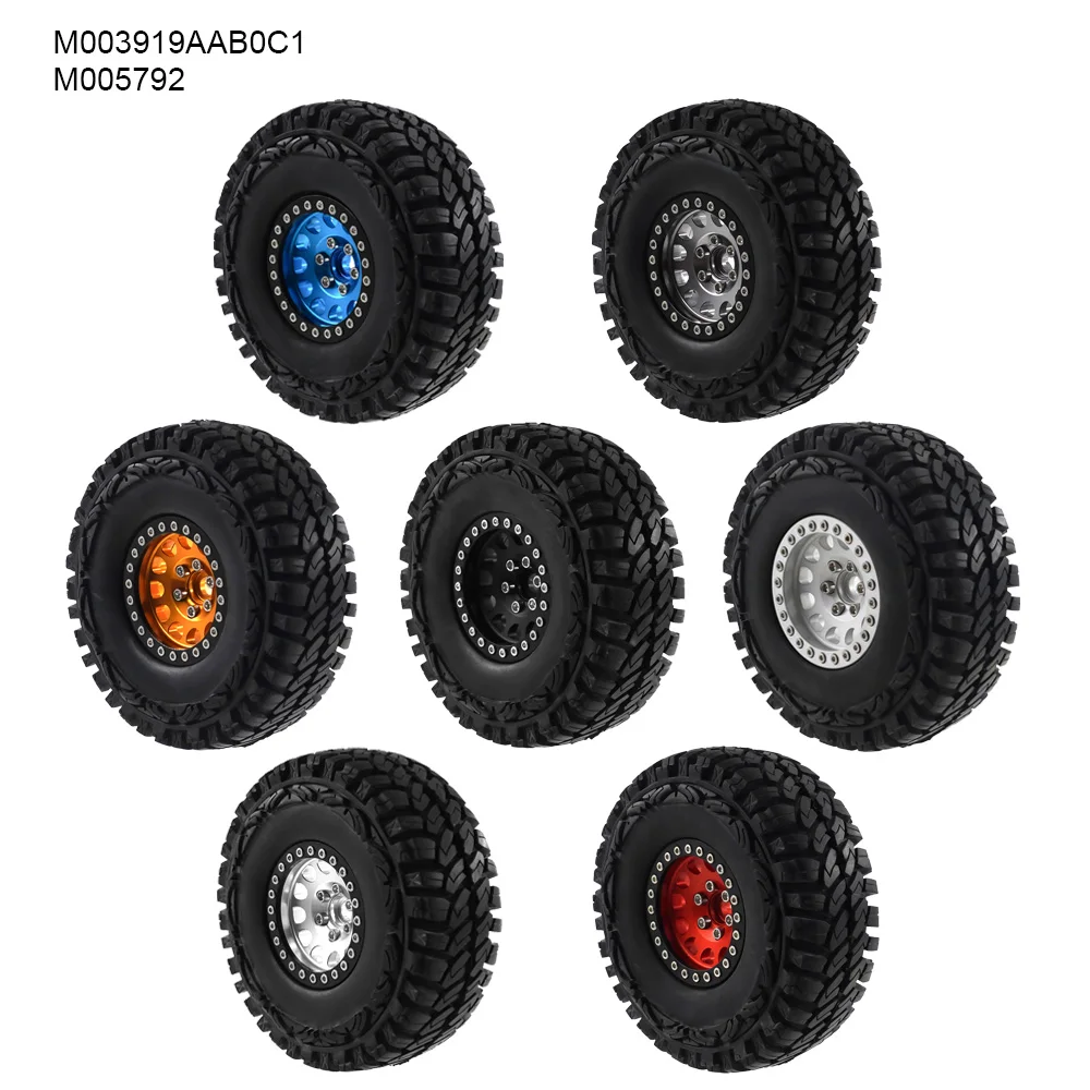 Original Metal 1.9 Inch Beadlock Wheel Rims Hub Rubber Tires Set for Axial Wraith TRX-4 1/10 RC Crawler Model Car Parts