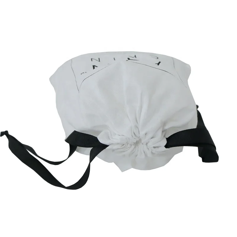 100% biodegradable 5oz white small cotton draw string bag
