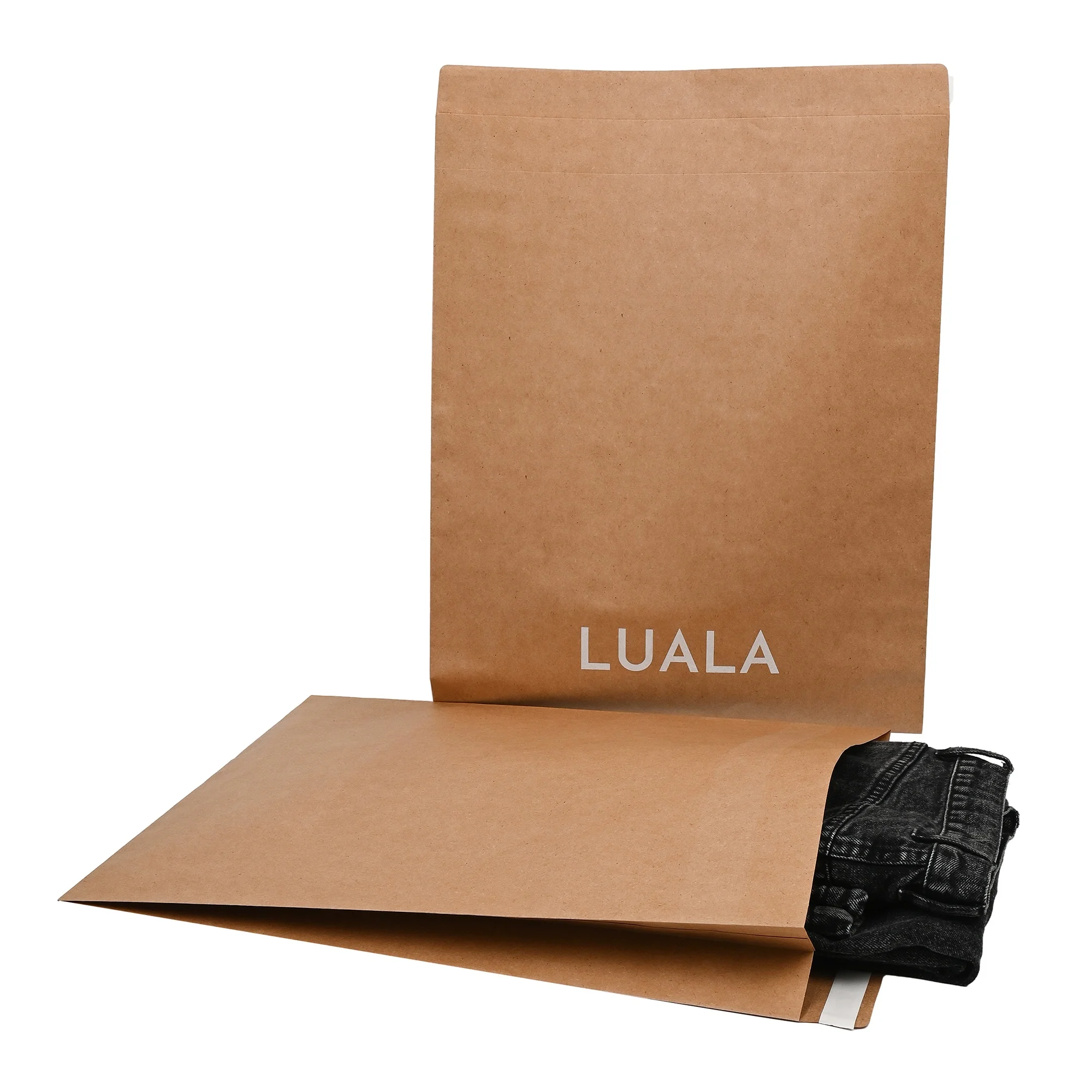 Recyclable Custom Logo Printed Double Self Seal Kraft Paper Mailer Courier Bag Expandable Envelope Mailing Shipping Mailers