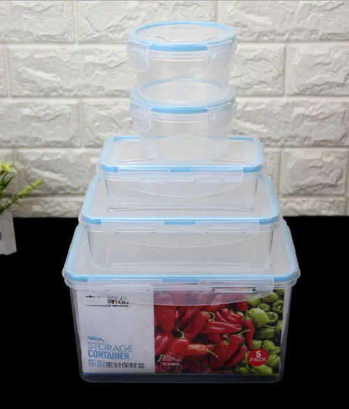 Wholesales Buckle Kitchen Storage Box Set Plastic Airtight Food Storage Container With Lid