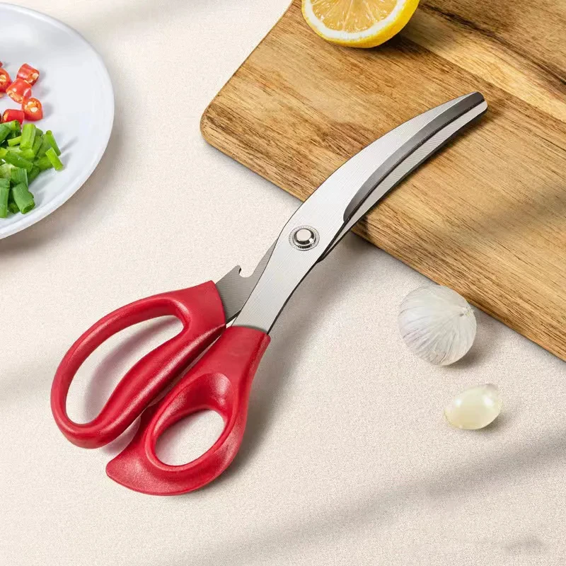 Multi-functional stainless steel Korean barbecue scissors, kitchen scissors