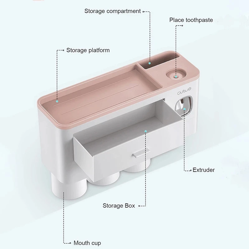 2021 Factory Price Bathroom Sets Toothpaste Dispenser And Toothbrush Holder