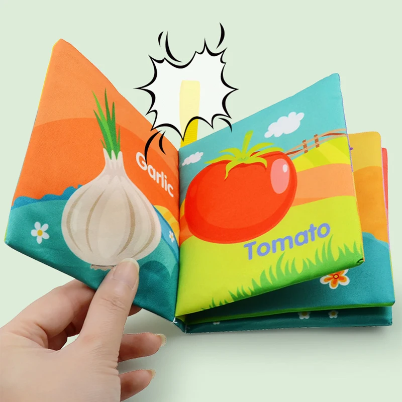 CPC Certified Soft Washable & Recyclable Cloth Books for Kids English Animals Fruits Family Cognition Early Education Baby Books