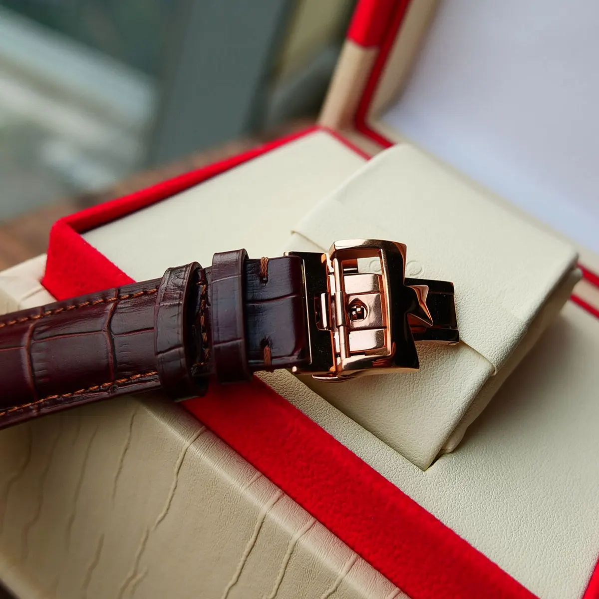 
OBLVLO Casual Watches Men Skeleton Dial Calfskin Leather Band Rose Gold Watches Automatic Watches for Men Montre Homme VM 1 