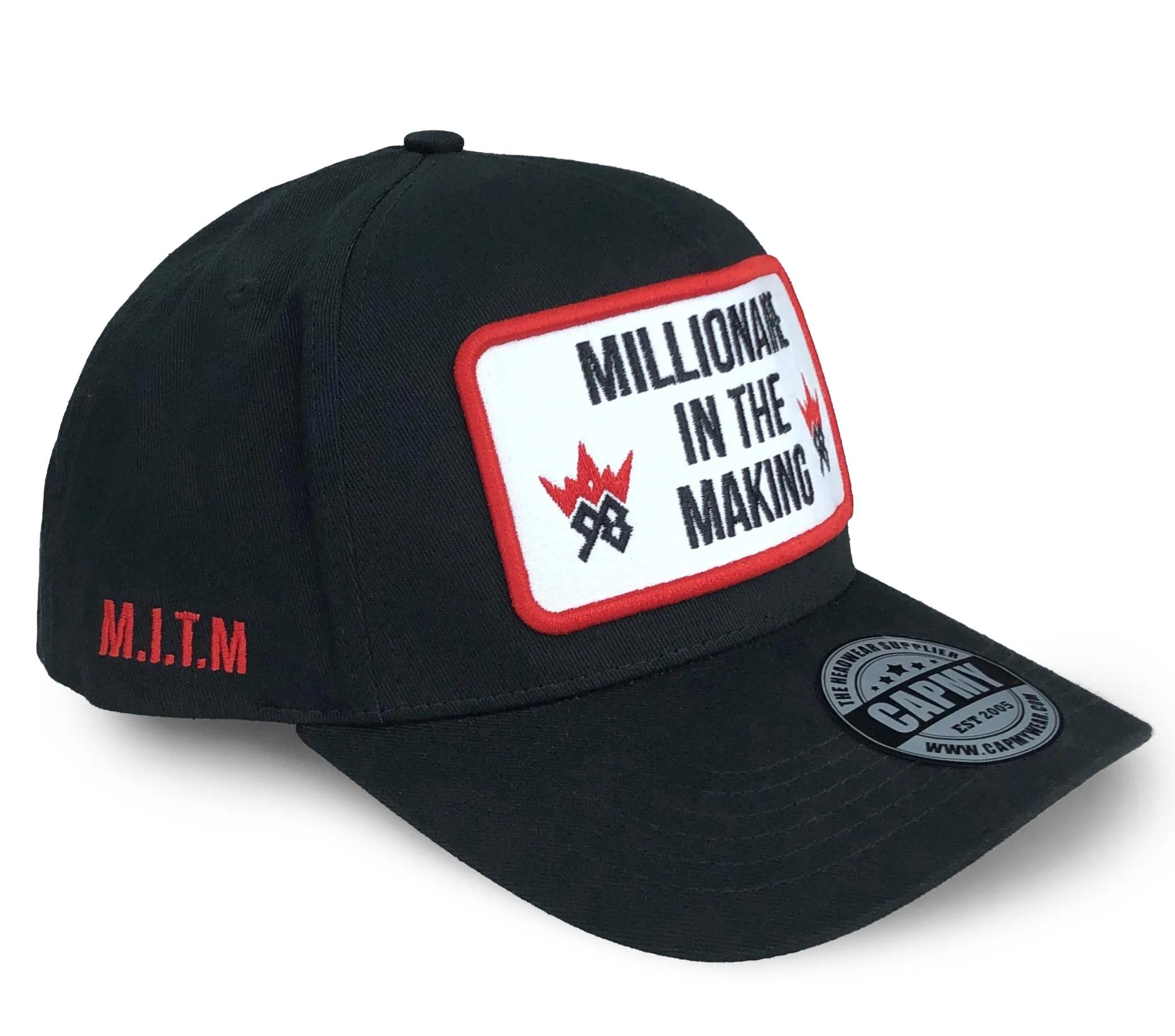 Wholesale Fit 5 Panel 100% Cotton Black  Baseball Cap Adjustable Patch Logo A Frame Cap Women Men  Baseball Caps Hats Sport Mens