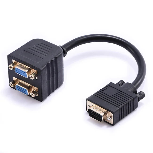 D-Sub 15 Pin Vga Y сплиттер Кабель SVGA Мужской до 2 DVI переходник с внутренней резьбой поддержка 1080P Full HD для ПК, монитор, проектор