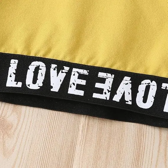 Girls 2 Piece Outfits Girls Cropped Sweatsuit Pants Outfit Clothes Set, 4T-14 Years