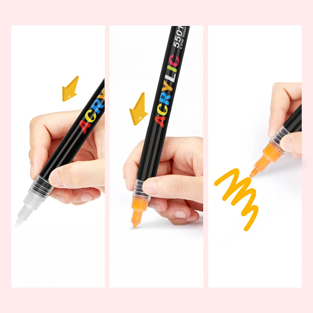 ANI 12/24 colors acrylic water based paint markers acrylic paint pens set fine art marker For Wood Ceramic Metal Fabric Canvas