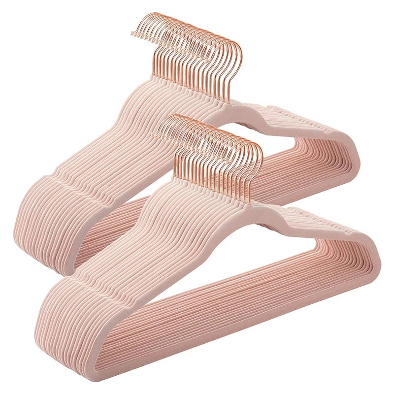 velvet coat hanger custom logo velvet pink slim non-slip suit clothes hangers wholesale velvet hanger