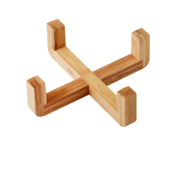 2022 Slow feeder wooden frame feeding bowl Pet ceramic cat and dog bowls