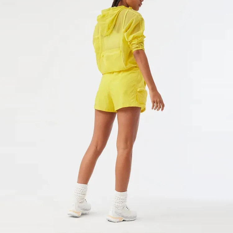 wholesale women  designers sweatsuit jogger tracksuit custom logo windbreaker nylon shorts pants two pieces set