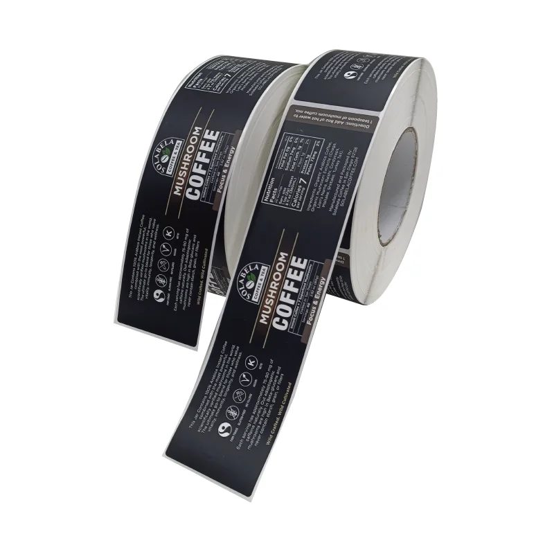 High quality self adhesive sticker waterproof vinyl label custom printing coffee bottle packaging sticker