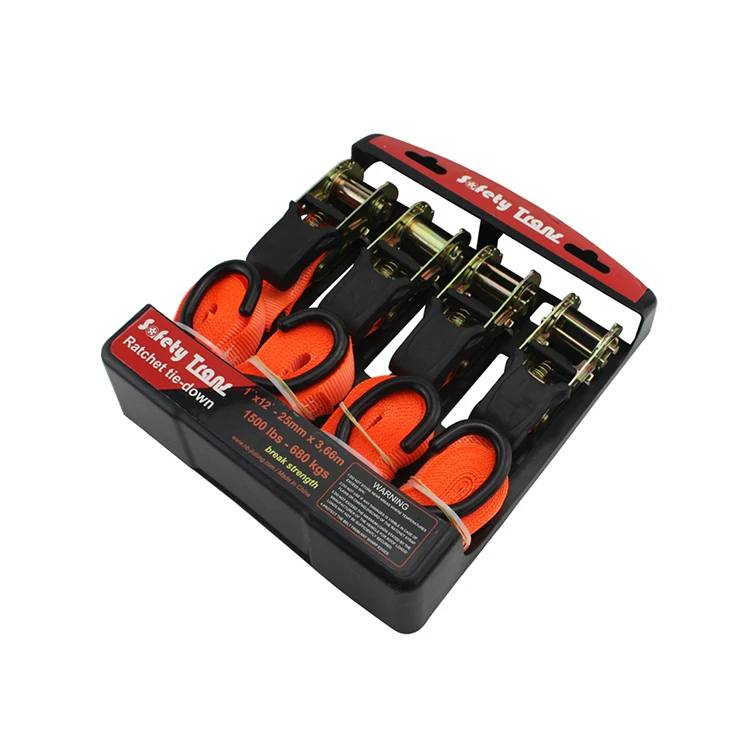 Cheap price Retail high strength polyester Four-piece suit ratchet tie down