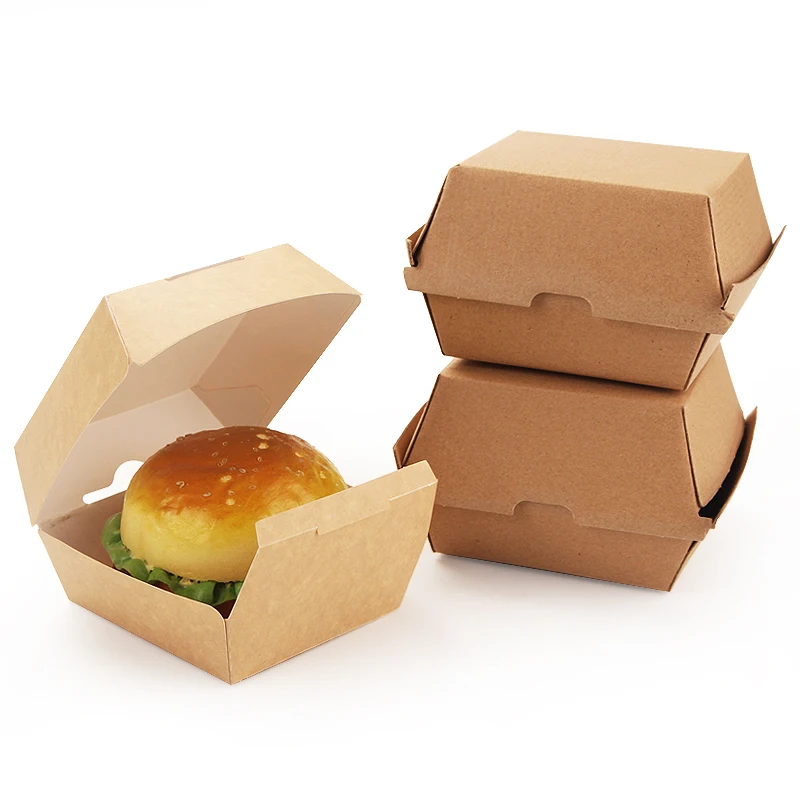 Hamburger box  take away kraft emballage custom size and logo printing