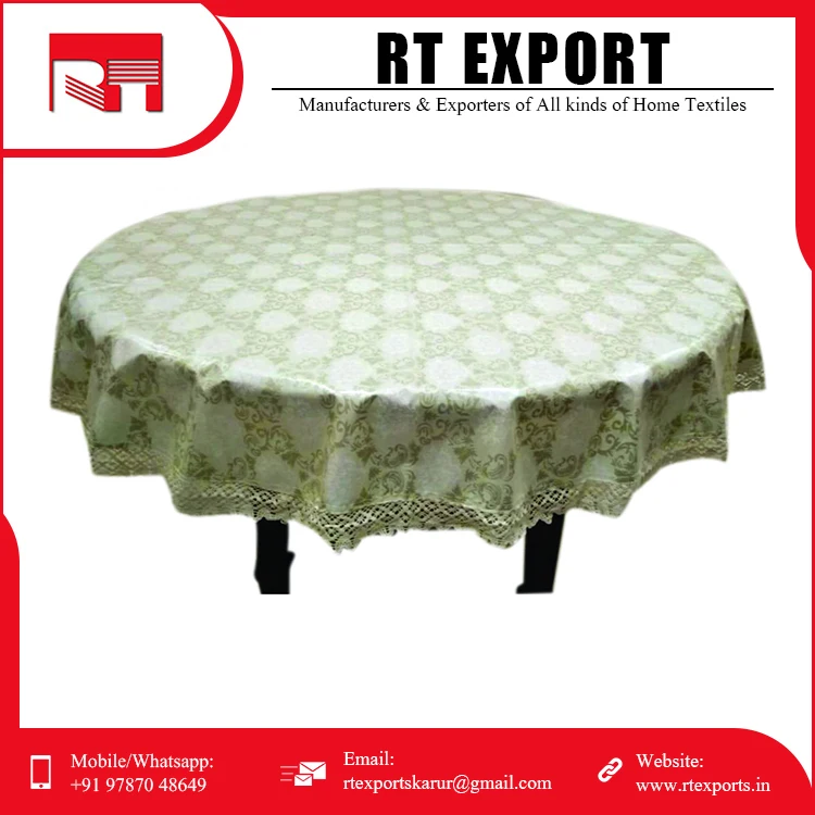 Exporter Quality Custom Floral Design 100% Pure Cotton Wedding Party Table Cloths Indian Manufacture