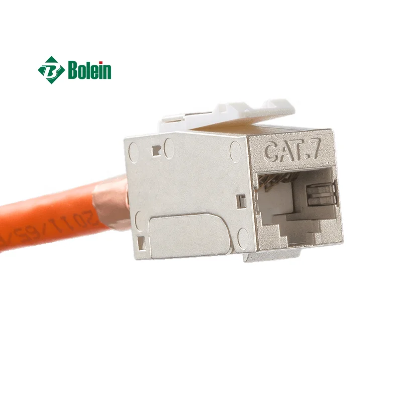 Bolein Toolless Type Cat7 Keystone Jack Cat 7 RJ45 Keystone Module Shielded For Face Plate Blank Patch Panel