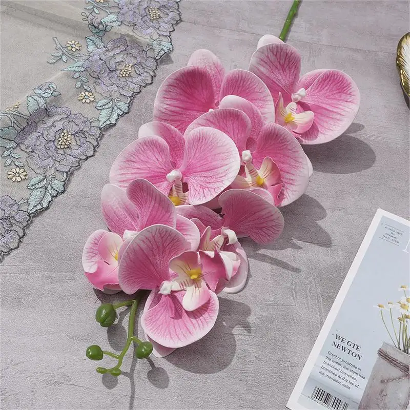 Nude Color Single Stem Wholesale Real Touch White Orchid Flowers Artificial Phalaenopsis Blue Orchids For Wedding Decor