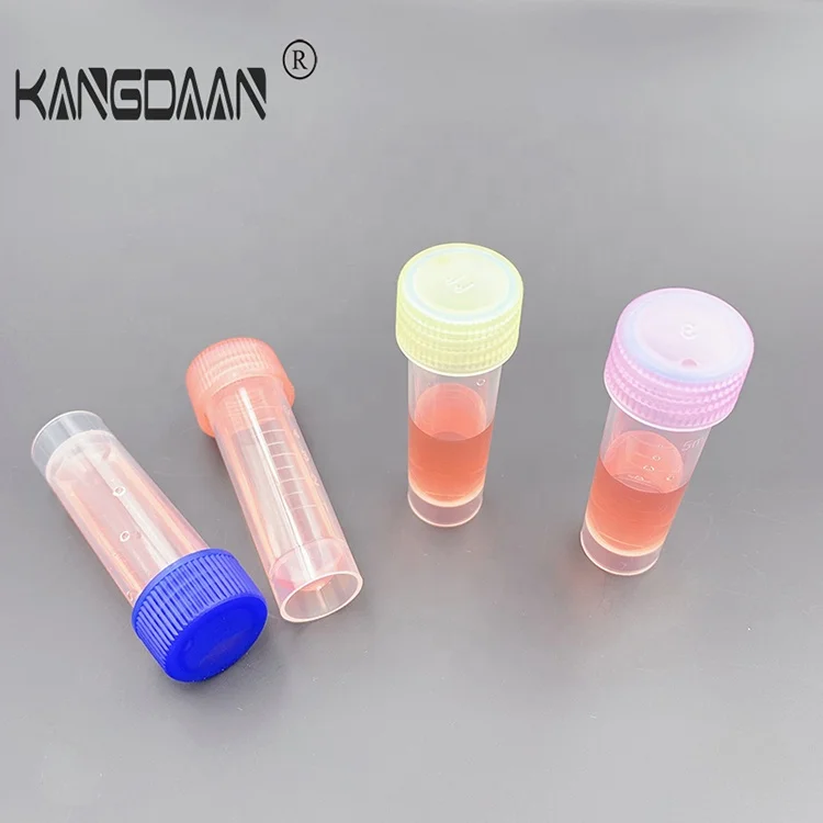 china vtm packing PP material ,smooth sidewalls Frozen Test Tube  5ml Plastic Graduated Vial Tube citotest vtm kit