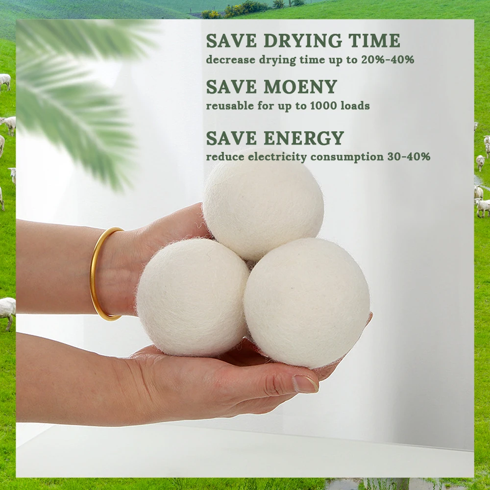 Best Selling Products 2024 New Trending In USA Private Label Organic Wool Dryer Balls For Laundry Washing Machine FBA DDP SHIP
