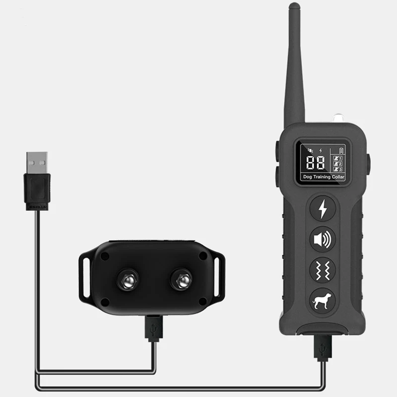 Yonghe Chinese factory tops pet products 1000 m remote hunting dog training collar for 2 dogs