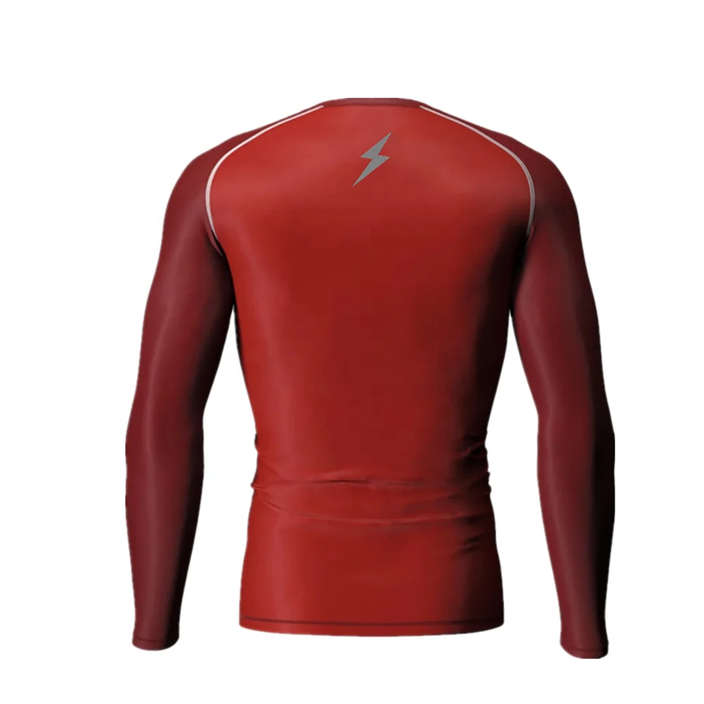 Brazilian Jiu Jitsu Mens Mma Long Sleeves Red Rashguards Custom Sex Swim Sublimation Rash Guard