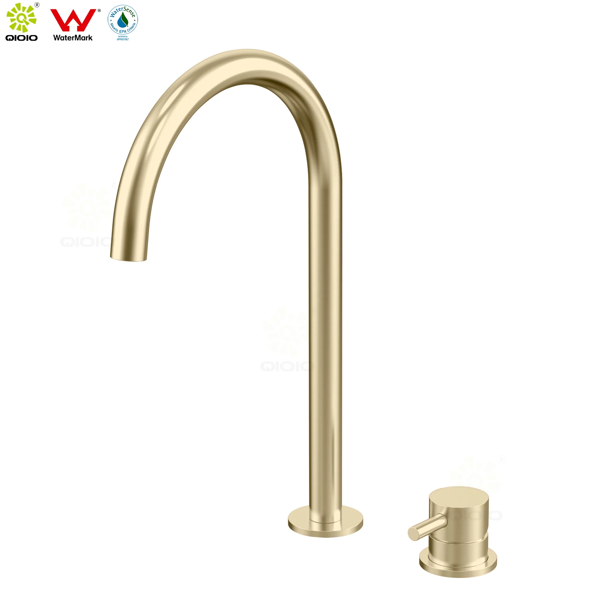 Hot Cold mixer 304 stainless steel lead free two holes single handle bathroom faucet