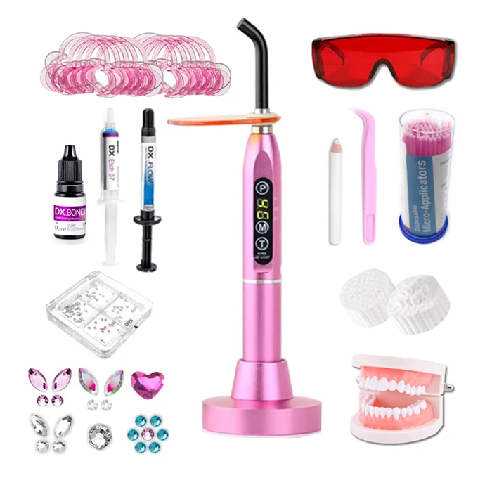 High quality tooth gem kit professional with curling light