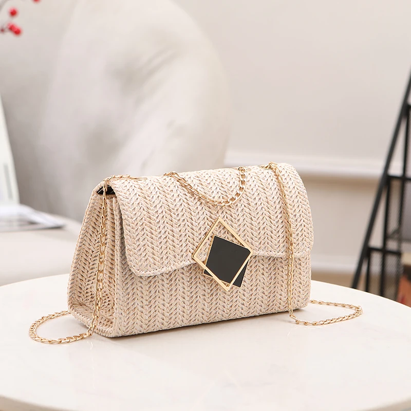 2024 High Quality Girls Fashion Shoulder Bags Single Handle Straw with Polyester Lining Latest Design Popular Price